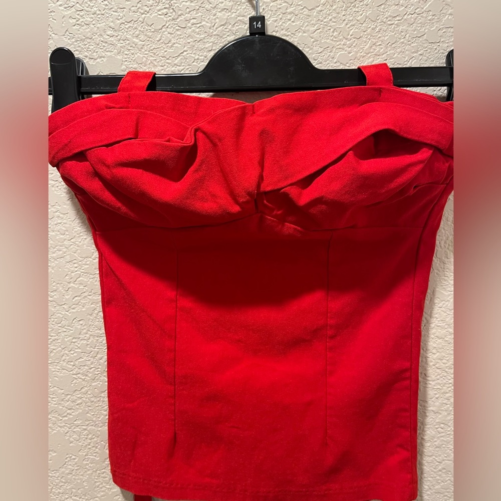 Rare NWOT Dixiefried Red Glamour Girl Vixen Vamp Top S